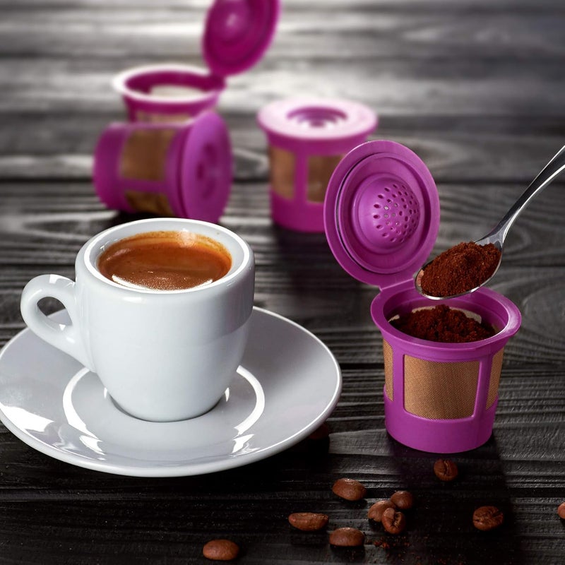 GoodCups 4 Reusable K Cups for Keurig Coffee Makers - BPA Free Universal Fit Purple Refillable Kcups Coffee Filters for 1.0 and 2.0 Keurig Brewers - Image 5